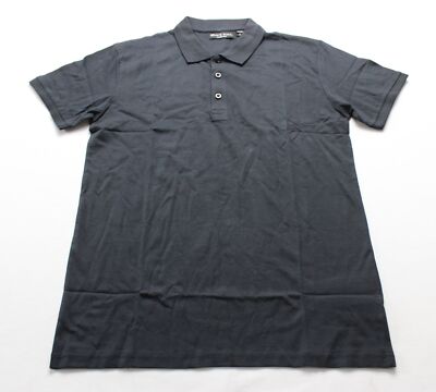 Brave Soul Men's Short Sleeve Collared Basic Polo Shirt BL1 Dark Navy Blue Small