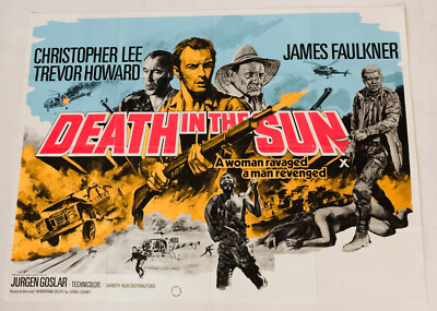 Death in the Sun 1976 UK Quad - AKA Albino - Christopher Lee Sybil Danning Movie
