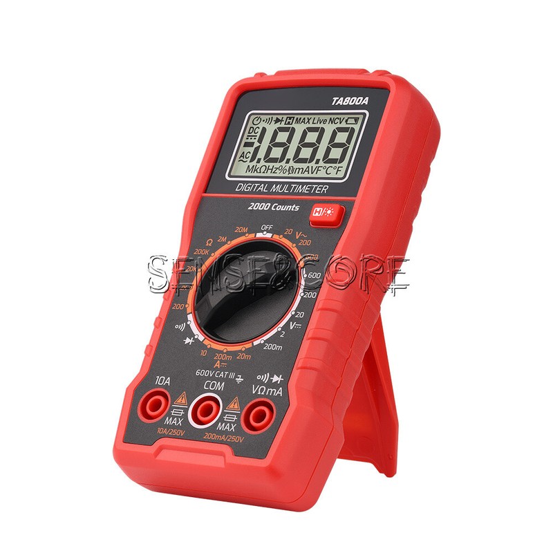 TA800A 600V Mini Digital Multimeter Portable Handheld AC DC Volt Ohm Tester-