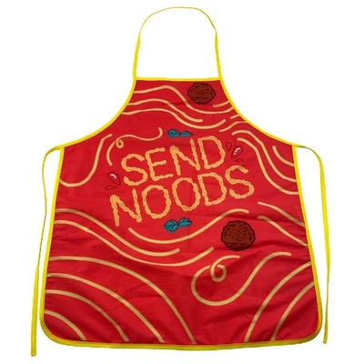 CRAZY DOG TSHIRTS Send Noods Apron Oven Mitt Funny Noodle Cooking Graphic Novelty Kitchen Smock
