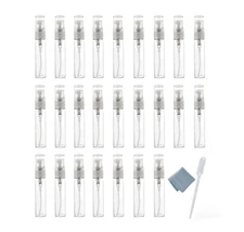 Elfenstal- 25Pcs Clear 5Ml 1/6Oz Glass Atomizer Bottle Spray Refillable Perfume 