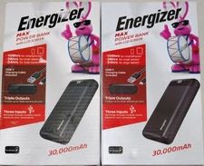 2X Energizer MAX 30,000mAh High Speed Portable Charger with LCD Display