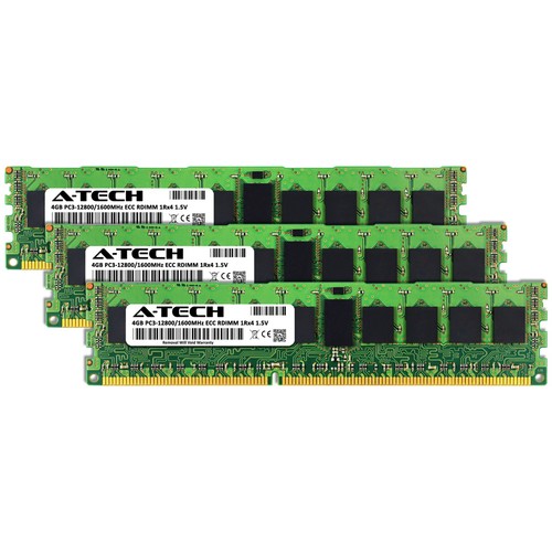 12GB 3x 4GB PC3-12800R RDIMM Dell PowerEdge C6145 R520 R620 R720 R820 Memory RAM - Picture 2 of 5