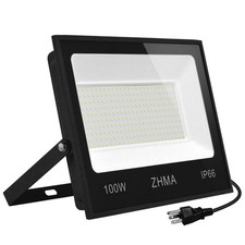 100W Flood Lights Outdoor,9000LM LED Work Light with Plug and Switch-IP66 Wat...