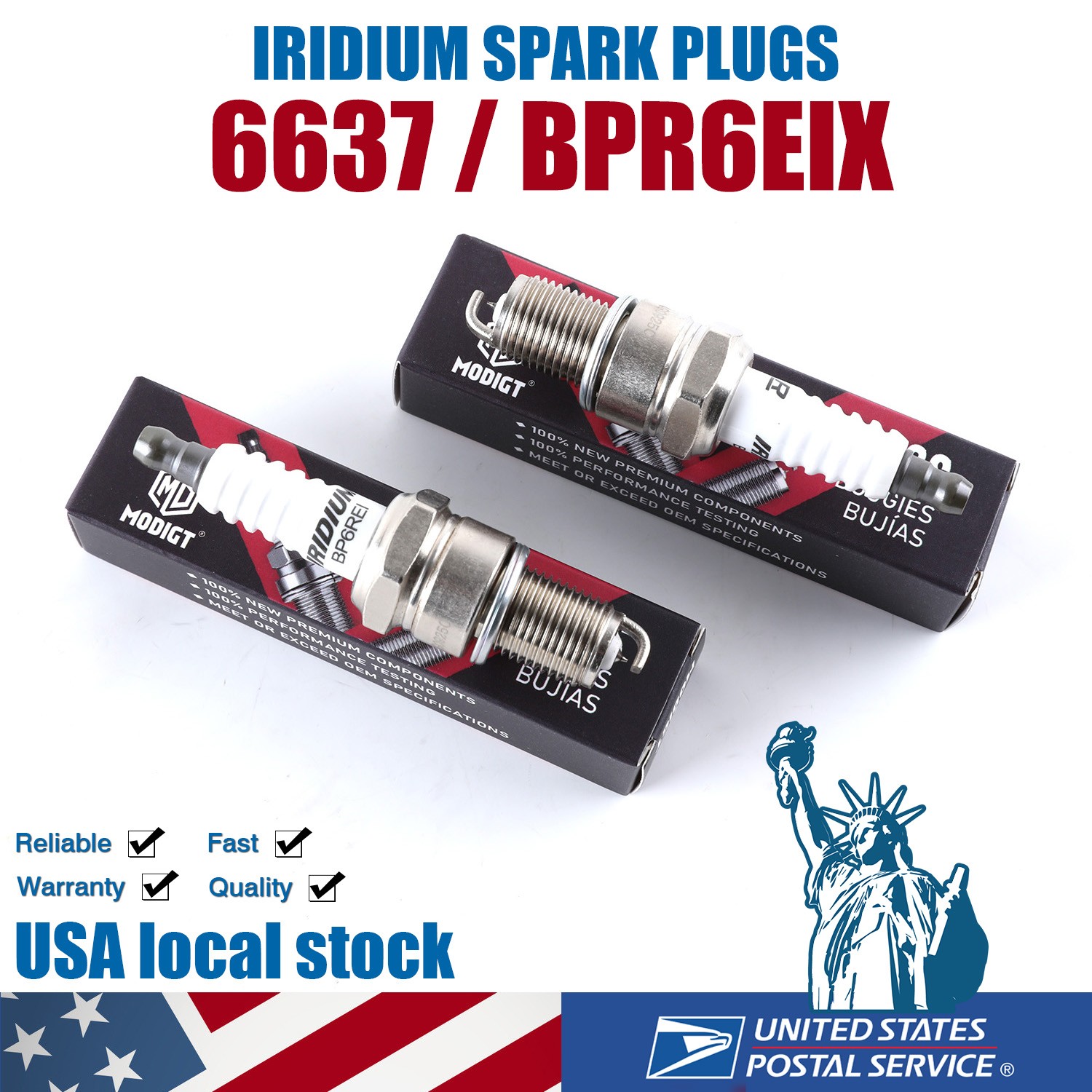 Set of 4 OEM 6637 BPR6EIX For NGK Iridium Spark Plugs Fit For Volkswagen Rabbit