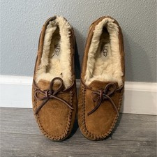UGG Australia Dakota Women  s Brown Suede Shearling Lined Moccasin Slipper 7