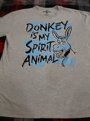 DONKEY IS MY SPIRIT ANIMAL T SHIRT GRAY WOMEN'S XL SHREK UNIVERSAL STUDIOS
