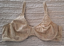 Bali 3385 Women's Underwire Bra 36C Beige Pink Bursts Comfort Support