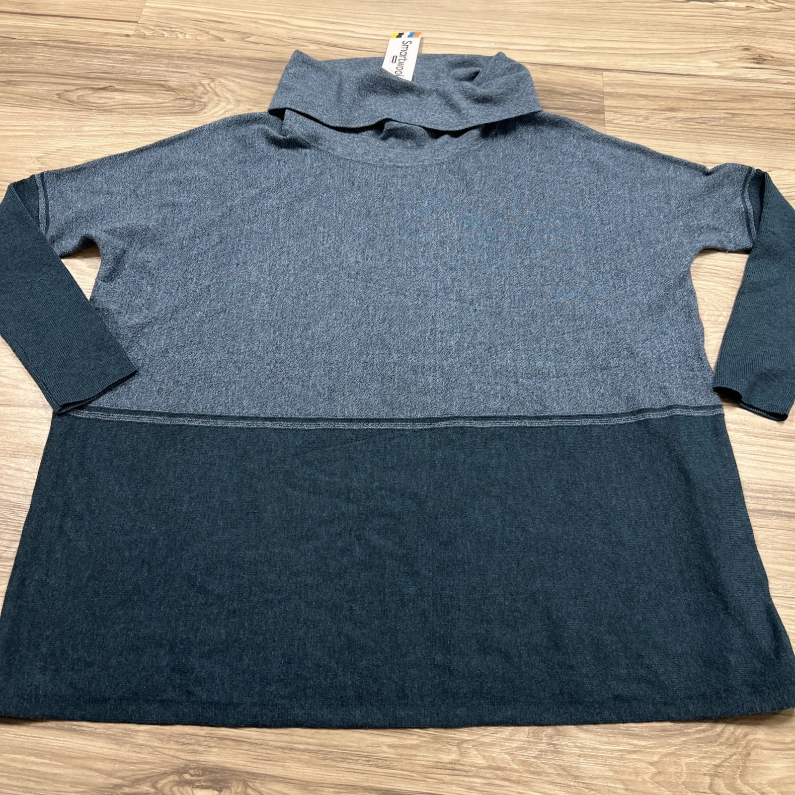 Smartwool Edgewood Poncho Sweater Twilight Blue Winter Gear Women Small NWT $120