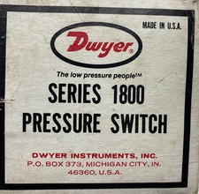DWYER 1823 PRESSURE SWITCH, SERIES 1800, 10 PSI, 15A., 125 240 480VAC, NIB