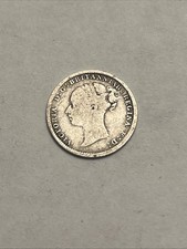 1880 Great Britain 3 Pence, Victoria, UK GB 3p Silver Coin, KM#730