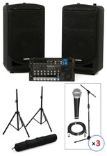 Samson Expedition XP1000 10-channel 1,000W Portable PA 3 Person Bundle