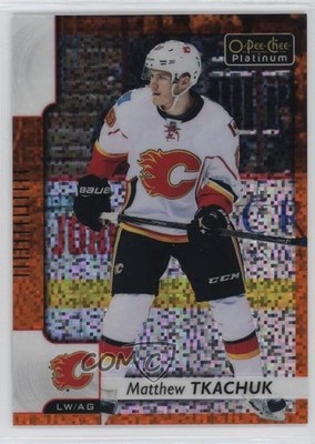 2017-18 O-Pee-Chee Platinum Orange Checkers 6/25 Matthew Tkachuk #85 4c6