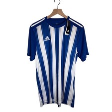 NWT ADIDAS Men  s blue and White Aeroready Performance Soccer Jersey M