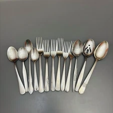 Vintage Mixed Flatware Lot Of 13 Silverware Korea Japan USA Oneida Delco Rogers