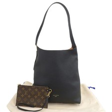 Bolso de hombro Louis Vuitton Low Key Hobo MM M24856 piel de becerro negro unisex #TYB453