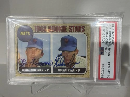 1968 Rookie Stars Card: Nolan Ryan, Jerry Koosman - Autograph Reprint PSA GEM 10