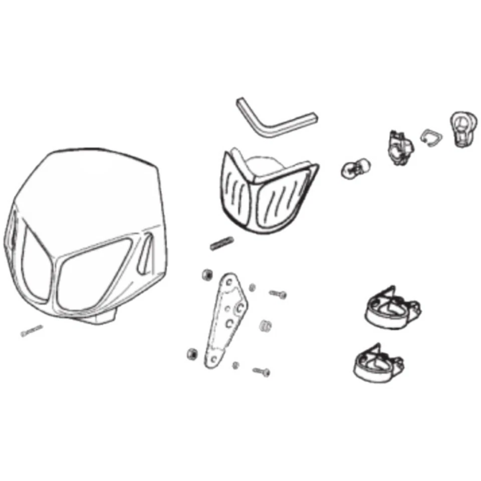 Vorderlicht Enduro Scheinwerfermaske Doppeloptik schwarz mit Derbi Senda Scheinw - Bild 3 von 4