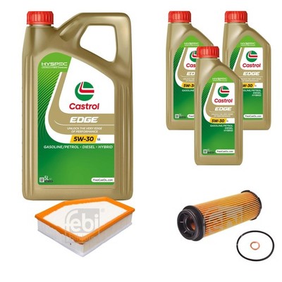 FEBI Inspektionspaket 8L Castrol EDGE Titanium FST 5W-30 LL für BMW 5er Touring
