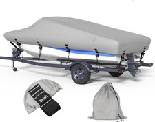 5-Ply 1200D Boat Cover w/Storage Bag Straps for Trailering Mooring