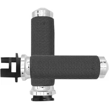 Avon Memory Foam Handlebar Grips - Chrome/Black fits Indian (MT-IN-MF-63A-CH)
