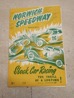 Stock Car Racing at Norwich Speedway Official Programme 9th July 1955