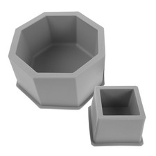  2 stampi in silicone per fioriere in cemento, esagonali e quadrati, per vasi da