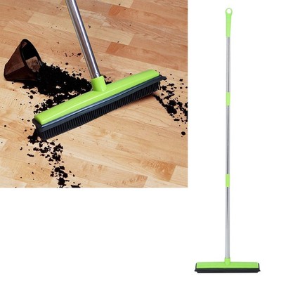 Green Multifunction Telescopic Floor Carpet Broom Pet Hair Dust Removal Cleaner