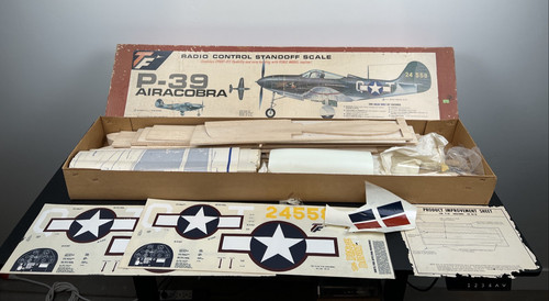 TOP FLITE P-39 AIRACOBRA RC Radio control Vintage Model Balsa wood Airplane Kit