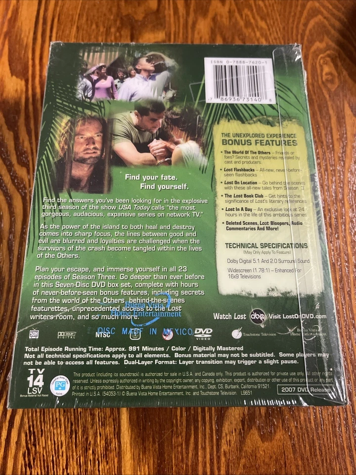 Lost The Complete Third Season 3 Box Set DVD 7 Discs Brand New Sealed - Image 3 of 3