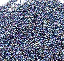 15/0 Round Miyuki Matte Met Blue Iris Glass Seed Beads 28 grams