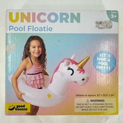 Unicorn Pool Float Blow Up 22x32.5x24 New In Box Summer Vacation Beach Kids