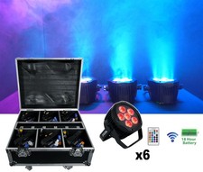 Rockville BEST PACK H2O 6 Water Resistant Battery Par DJ Lights Charge Case