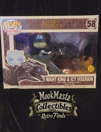 Funko Pop Rides Deluxe Game of Thrones Night King on Ice Viserion GITD #58 RARE