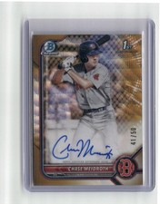 2022 Bowman Chase Meidroth Chrome Draft Pick Autographs Gold Wave /50