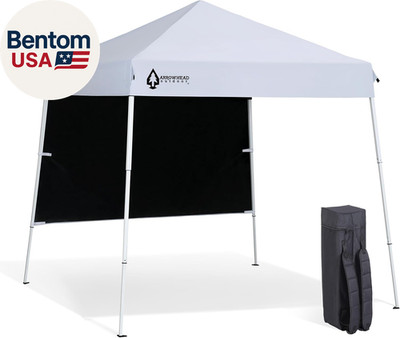 6'X6' Backpack Pop-Up Canopy with Sunwall, Sand Bags, Guide Ropes, Ground Stakes