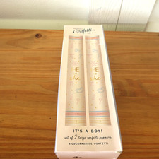 Biodegradable Gender Reveal Blue Confetti Cannon Poppers
