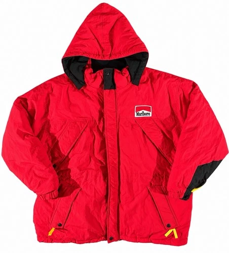 Vintage 90s Marlboro Country Store Red Down Puffer Parka Jacket Mens XXL - product listing photo