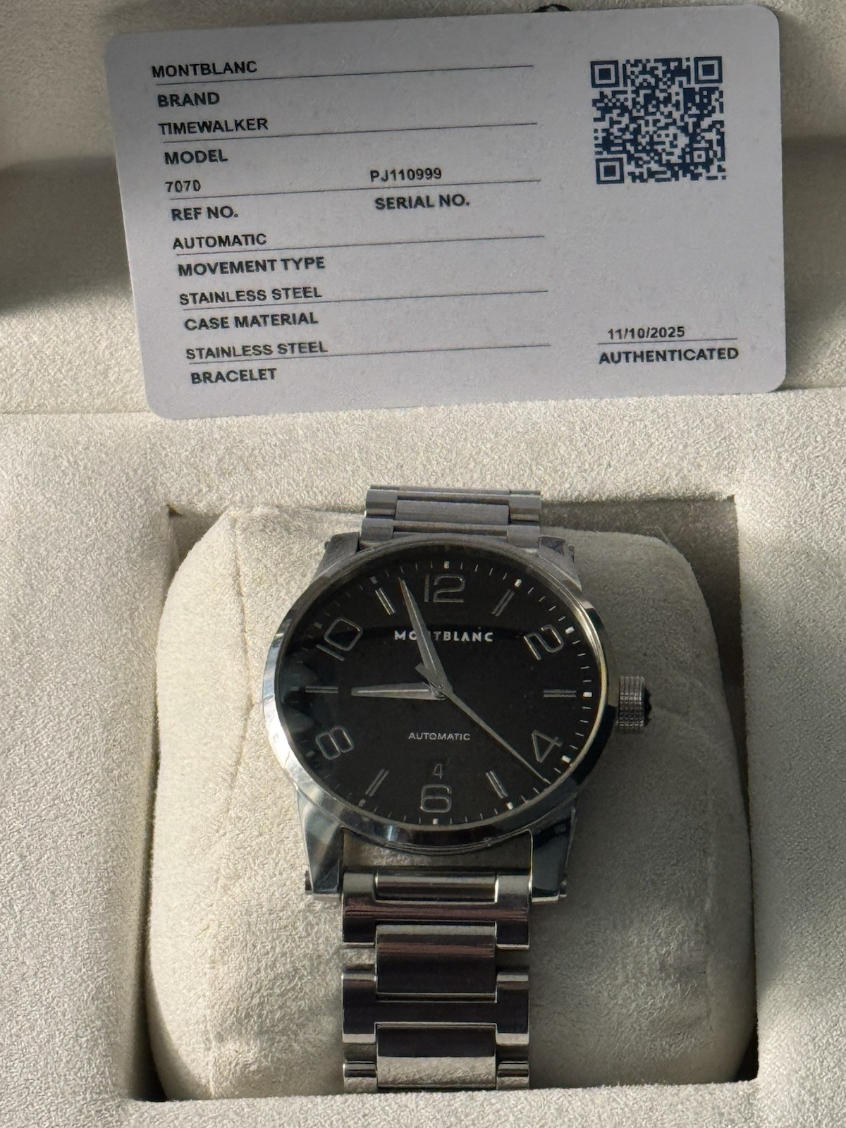 Montblanc Time Walker 7070 Men's Automatic Watch Silver Dial