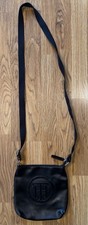 Tommy Hilfiger Black Crossbody Bag Mini Purse TH Logo Zip Adjustable Strap