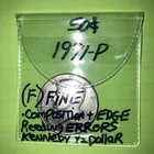 1991-P Kennedy 1/2 Dollar 50c Coin (F) Cond. Composition & Edge Reeding Errors
