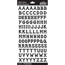 Scrapbooking Crafts Stickers Sticko Black Dot Alphabet Letters 101 Piece