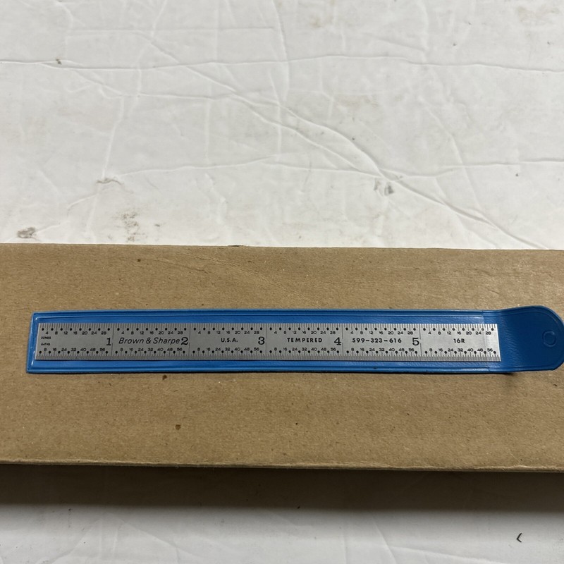 Brown & Sharpe 6” Steel Rule 599-323-616 New 16R Grad USA Made 