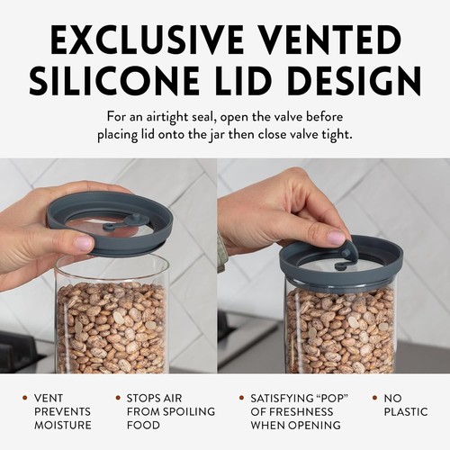 Glass Bottle Canisters with Airtight Silicone Lids - Set of 5 - Picture 8 of 10