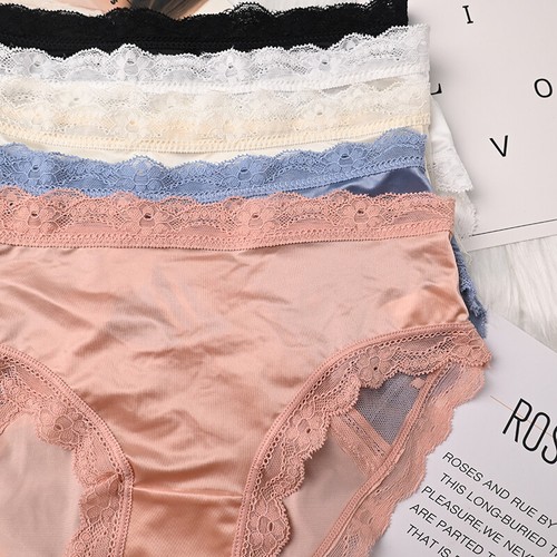 Paquete de 5 Sexy Mujer Bragas de Satén Calzoncillos Completos Encaje Transparente Francés Dama Ropa Interior - Imagen 2 de 11