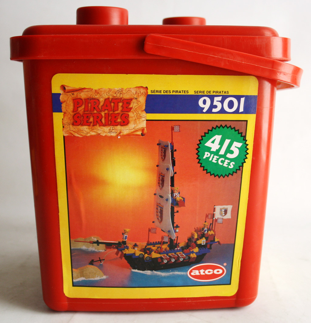 VERY RARE VINTAGE 1988 ATCO PIRATE SHIP 9501 BUILDING BRICKS 415