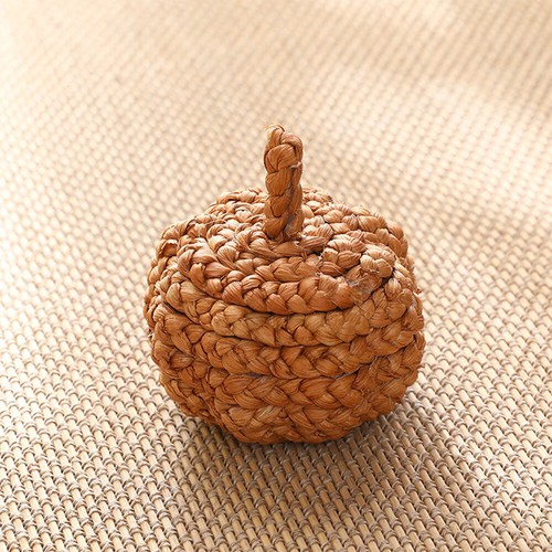 Halloween Paja de Trigo Trenzado Forma de Calabaza Decoración Fiesta Hogar Adorno 10 cm Diapositiva - Imagen 2 de 11