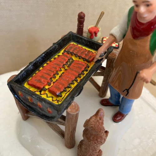 RARE 2006 Dept 56 Snow Village "Grill Master & Friend" #55423 Department 56 EUC - Picture 3 of 16