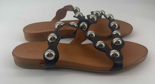 Kuzey-Shoes Damen Leder Schwarze Sandalen  mit Halbkugeln NEU OVP - Bild 1 von 2