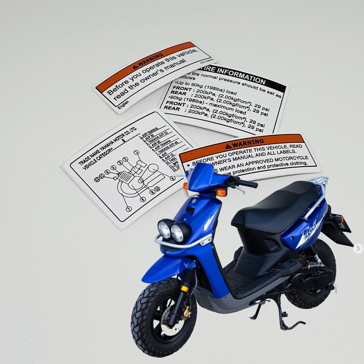 Yamaha Bws 100 Zuma Restoration Warning Caution Engine